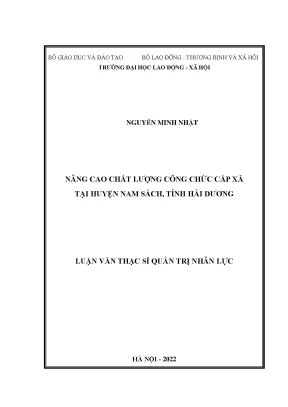 Nâng cao chất lượng công chức cấp xã tại huyện nam sách tỉnh hải dương