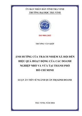 Ảnh hưởng của trách nhiệm xã hội đến hiệu quả hoạt động của các doanh nghiệp nhỏ và vừa tại thành phố hồ chí minh