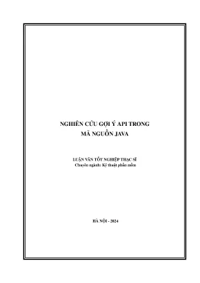 Nghiên cứu gợi ý api trong mã nguồn java