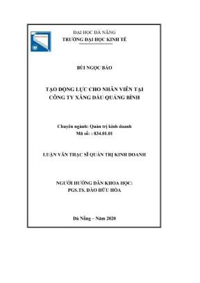 Luận văn thạc sĩ tạo động lực cho nhân viên tại công ty xăng dầu quảng bình