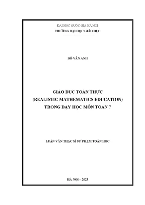 Giáo dục toán thực realistic mathematics education trong dạy học môn toán 7