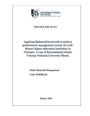 Applying balanced scorecard to analyze performance management system of a self finance higher education institution in vietnam