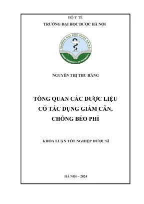 Nguyễn thị thu hằng tổng quan các dược liệu có tác dụng giảm cân chống béo phì