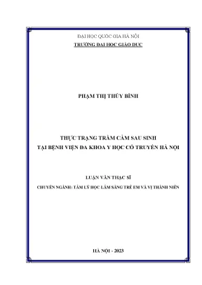 Thực trạng trầm cảm sau sinh tại bệnh viện đa khoa y học cổ truyền hà nội
