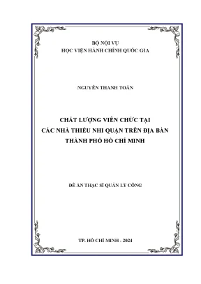 Chất lượng viên chức tại các nhà thiếu nhi quận trên địa bàn thành phố hồ chí minh