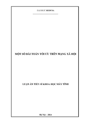 Một số bài toán tối ưu trên mạng xã hội