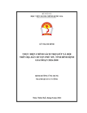 Thực hiện chính sách trợ giúp xã hội trên địa bàn huyện phù mỹ tỉnh bình định giai đoạn 2024 2030