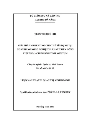 Luận văn thạc sĩ giải pháp marketing cho thẻ tín dụng tại ngân hàng nông nghiệp và phát triển nông thôn việt nam chi nhánh tỉnh kom tum