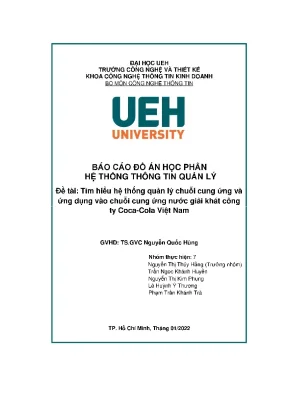 Tìm hiểu hệ thống quản lý chuỗi cung ứng và ứng dụng vào chuỗi cung ứng nước giải khát công ty coca cola việt nam
