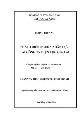 Luận văn thạc sĩ phát triển nguồn nhân lực tại công ty điện lực gia lai
