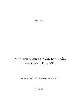 Phân tích ý định từ văn bản ng­n trực tuyến tiếng việt