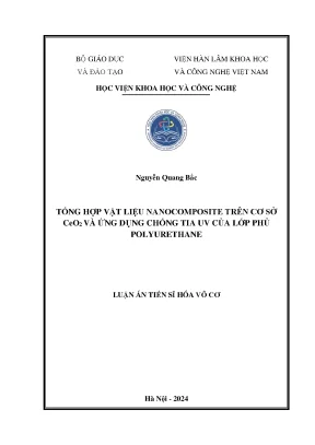 Tổng hợp vật liệu nanocomposite trên cơ sở ceo2 và ứng dụng chống tia uv của lớp phủ polyurethane