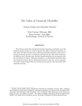 The value of financial flexibility
