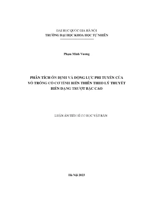 Phân tích ổn định và động lực phi tuyến của vỏ trống có cơ tính biến thiên theo lý thuyết biến dạng trượt bậc cao
