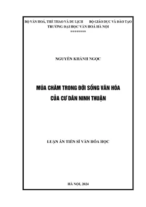 Múa chăm trong đời sống văn hoá của cư dân ninh thuận