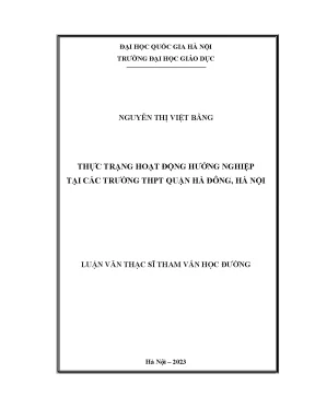 Thực trạng hoạt động hướng nghiệp tại các trường thpt quận hà đông hà nội