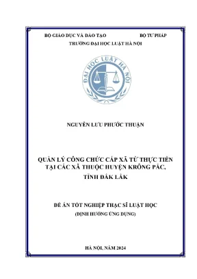 Luận văn thạc sĩ luật học quản lý công chức cấp xã từ thực tiễn tại các xã thuộc huyện krông pắc tỉnh đắk lắk