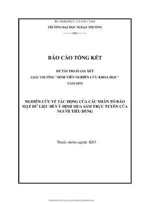 Nghiên cứu về tác động của các nhân tố bảo mật dữ liệu đến ý định mua sắm trực tuyến của người tiêu dùng