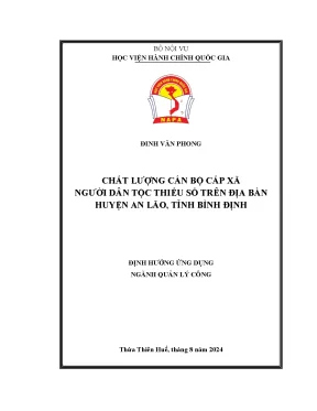 Chất lượng cán bộ cấp xã người dân tộc thiểu số trên địa bàn huyện an lão tỉnh bình định