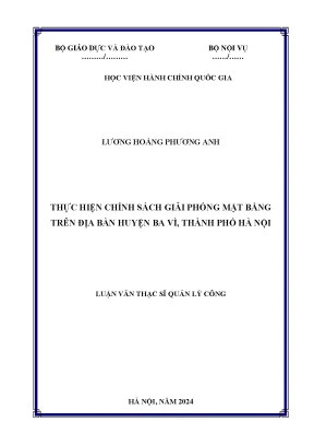 Thực hiện chính sách giải phóng mặt bằng trên địa bàn huyện ba vì thành phố hà nội