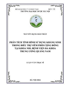 Nguyễn đặng bảo trân phân tích tình hình sử dụng kháng sinh trong điều trị viêm phổi cộng đồng tại khoa nhi bệnh viện đa khoa trung ương quảng nam
