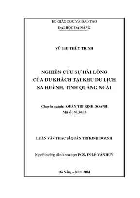 Luận văn thạc sĩ nghiên cứu sự hài lòng của du khách tại khu du lịch sa huỳnh tỉnh quảng ngãi
