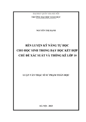 Rèn luyện kỹ năng tự học cho học sinh trong dạy học kết hợp chủ đề xác suất và thống kê lớp 10