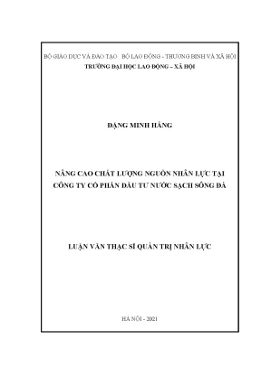 Nâng cao chất lượng nguồn nhân lực tại công ty cổ phần đầu tư nước sạch sông đà