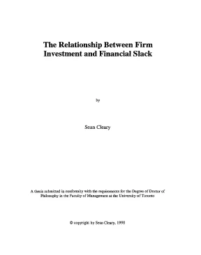 Paper the relationship between firm investment and financial slack