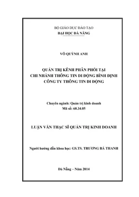 Luận văn thạc sĩ quản trị kênh phân phối tại chi nhánh thông tin di động bình định công ty thông tin di động