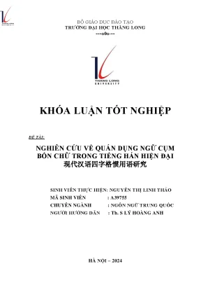 Nghiên cứu về quán dụng ngữ cụm bốn chữ trong tiếng hán hiện đại