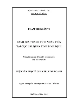 Luận văn thạc sĩ đánh giá thành tích nhân viên tại cục hải quan tỉnh bình định