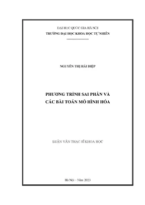 Phương trình sai phân và các bài toán mô hình hóa