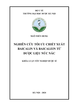 Ngô thùy dung nghiên cứu tối ưu chiết xuất baicalin và baicalein từ dược liệu núc nác