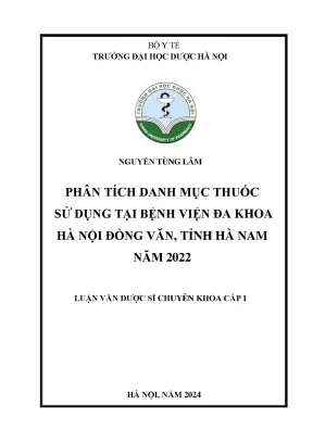 Nguyễn tùng lâm phân tích danh mục thuốc sử dụng tại bệnh viện đa khoa hà nội đồng văn tỉnh hà nam năm 2022