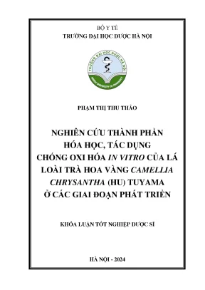 Phạm thị thu thảo nghiên cứu thành phần hóa học tác dụng chống oxi hóa in vitro của lá loài trà hoa vàng camellia chrysantha hu tuyama ở các giai đoạn phát triển