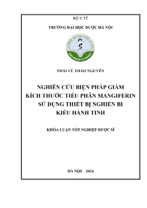 Thái vũ thảo nguyên nghiên cứu biện pháp giảm kích thước tiểu phân mangiferin sử dụng thiết bị nghiền bị kiểu hành tinh