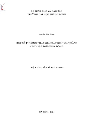 Một số phương pháp giải bài toán cân bằng trên tập điểm bất động