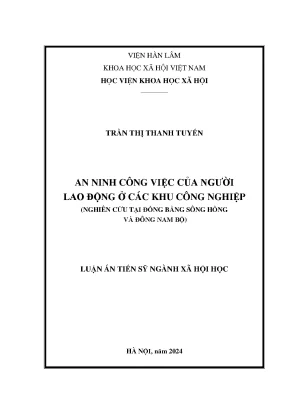 An ninh công việc của người lao động ở các khu công nghiệp nghiên cứu tại đồng bằng sông hồng và đông nam bộ