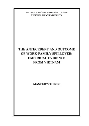 The antecedent and outcome of work family spillover empirical evidence from vietnam