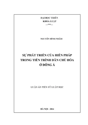 Sự phát triển của hiến pháp trong tiến trình dân chủ hóa ở đông á