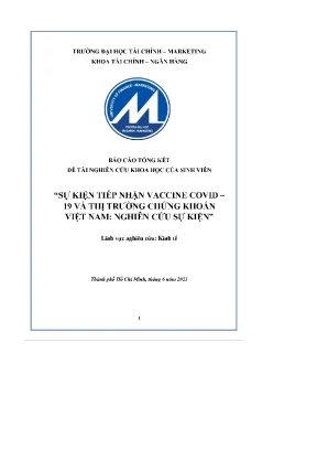 Sự kiện tiếp nhận vaccine covid 19 và thị trường chứng khoán việt nam nghiên cứu sự kiện