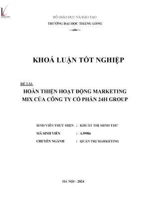 Hoàn thiện hoạt động marketing mix của công ty cổ phần 24h group