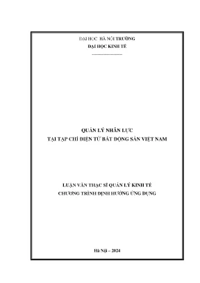 Quản lý nhân lực tại tạp chí điện tử bất động sản việt nam