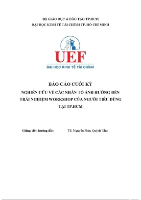 Nghiên cứu về các nhân tố ảnh hưởng đến trải nghiệm workshop của người tiêu dùng tại tp hcm