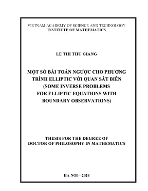 Một số bài toán ngược cho phương trình elliptic với quan sát biên some inverse problems for elliptic equations with boundary observations