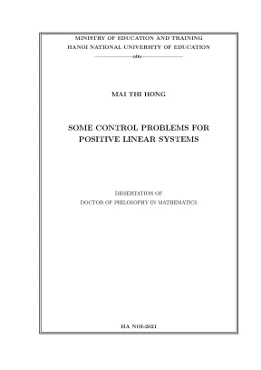 Some control problems for positive linear systems