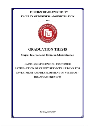 Factors influencing customer satisfaction of credit services at bank for investment and development of vietnam hoang mai branch