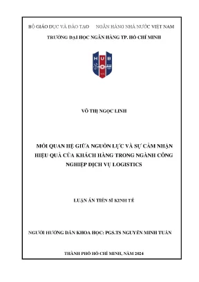 Mối quan hệ giữa nguồn lực và sự cảm nhận hiệu quả của khách hàng trong ngàng công nghiệp dịch vụ logistics