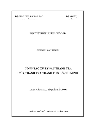 Công tác xử lý sau thanh tra của thanh tra thành phố hồ chí minh 2